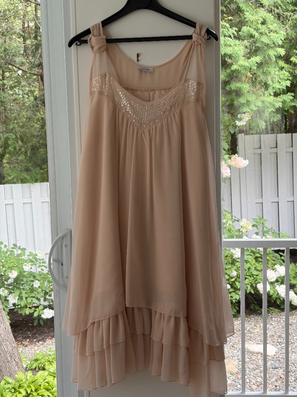 Robe bohème fluide à sequins Pimkie – Taille M (38) – Nude/Champagne